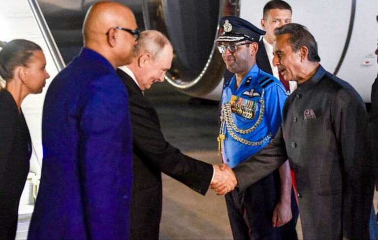 PUTIN ARRIVES IN NEW DELHI FOR 18TH BRICS SUMMIT