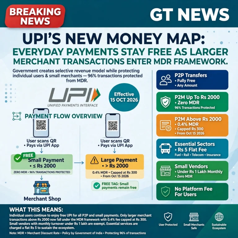 UPI’S NEW MONEY MAP: EVERYDAY PAYMENTS STAY FREE AS LARGER MERCHANT TRANSACTIONS ENTER MDR FRAMEWORK