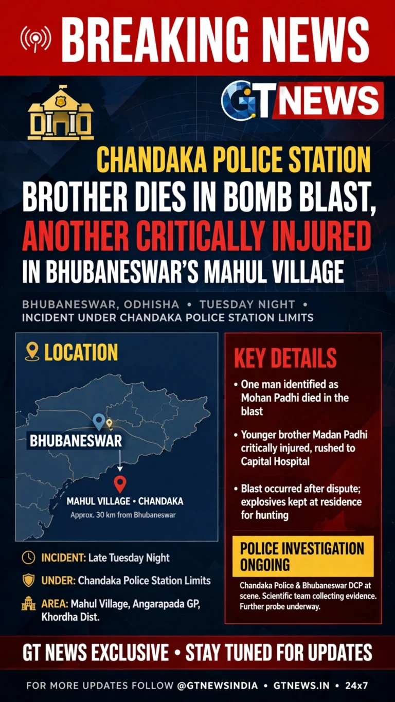 BROTHER DIES IN BOMB BLAST, ANOTHER CRITICALLY INJURED IN BHUBANESWAR’S MAHUL VILLAGE