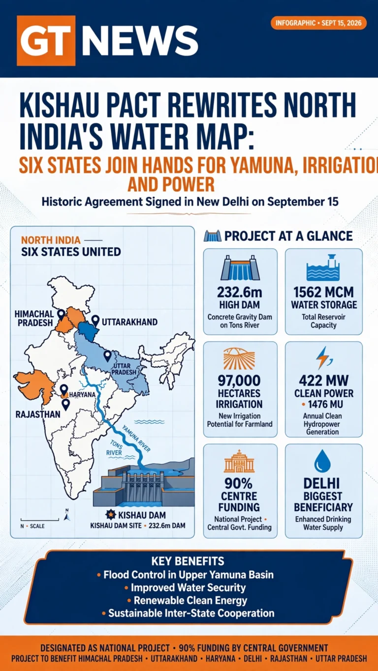 KISHAU PACT REWRITES NORTH INDIA’S WATER MAP: SIX STATES JOIN HANDS FOR YAMUNA, IRRIGATION AND POWER
