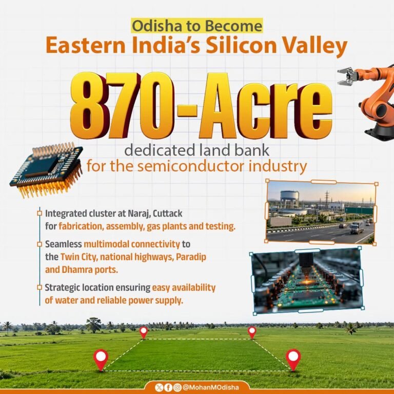 ODISHA LAYS GROUNDWORK FOR SEMICONDUCTOR HUB WITH 870-ACRE NARAJ LAND BANK
